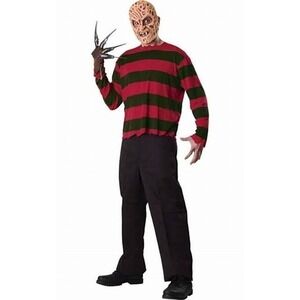 A Nightmare on Elm Street Freddy Krueger Costume‎ Mens OS Red Striped Mask Glove